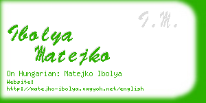 ibolya matejko business card